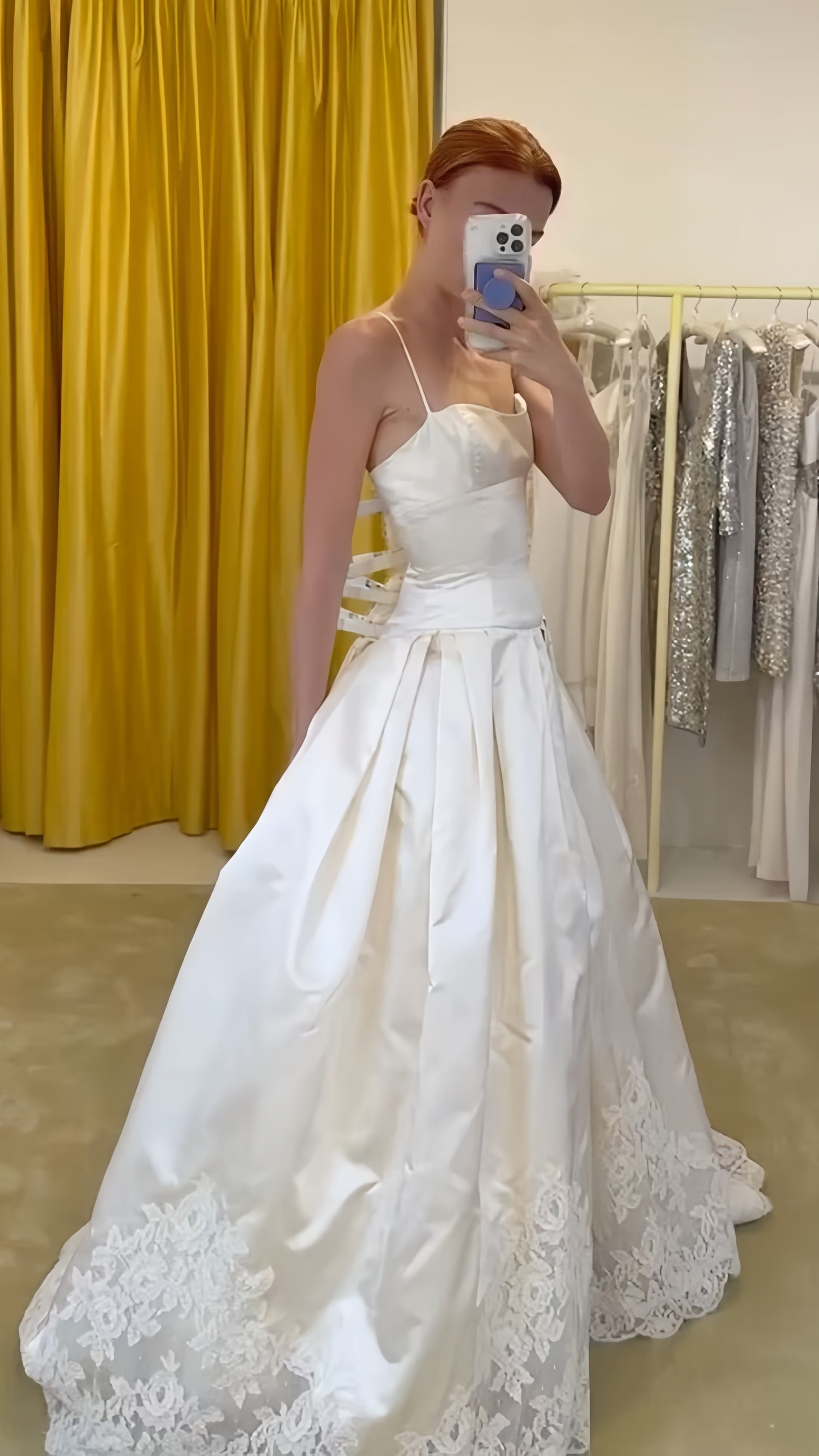 Retro Off White Bridal Gown Spaghetti Straps Lace Wedding Dresses, Prom Ball Gown,LTP4050