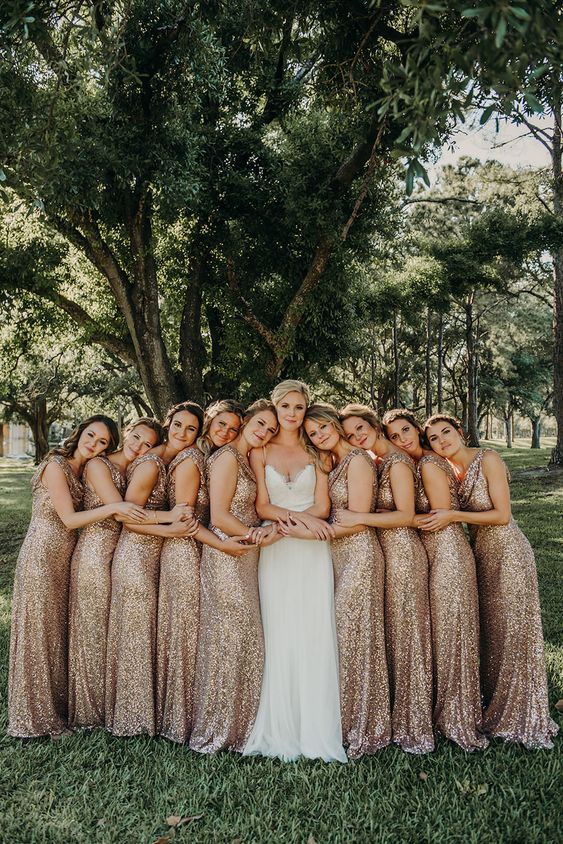 Rose Gold Sequin Bridesmaid Dress, Floor Length Bridesmaid Dresses, LT Laylatailor Shop Rose Gold Sequin Bridesmaid Dress, Floor Length Bridesmaid Dresses, LT Laylatailor Shop