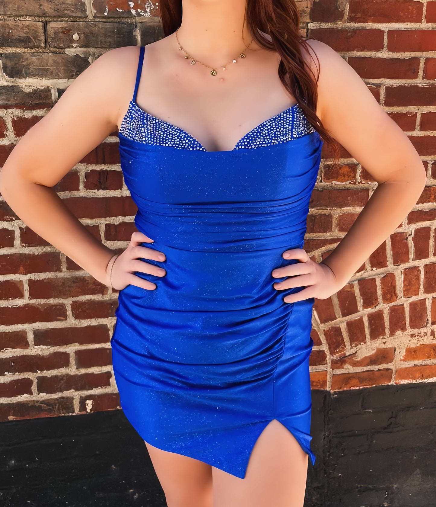 Royal Blue Beaded Homecoming Dresses, LTP3352