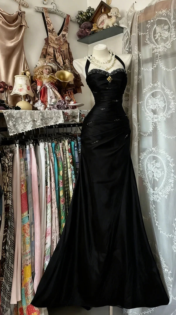 Royal Blue Mermaid Prom Dresses Vintage Beaded Evening Party Dress,LTP4262