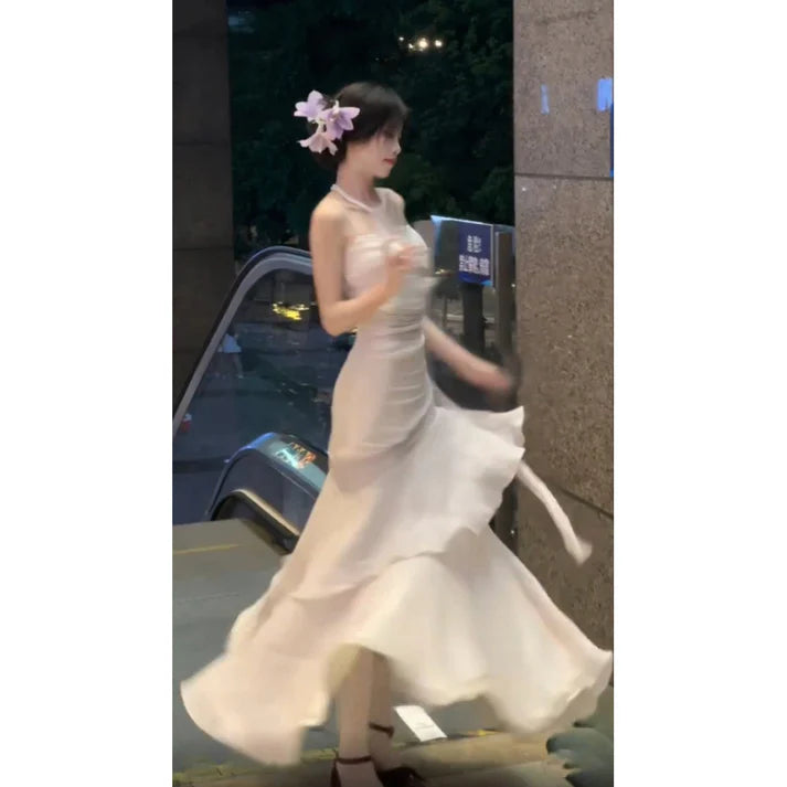 Sexy Mermaid Spaghetti Straps Ivory Long Prom Dresses Night Dress Birthday, LTP3591