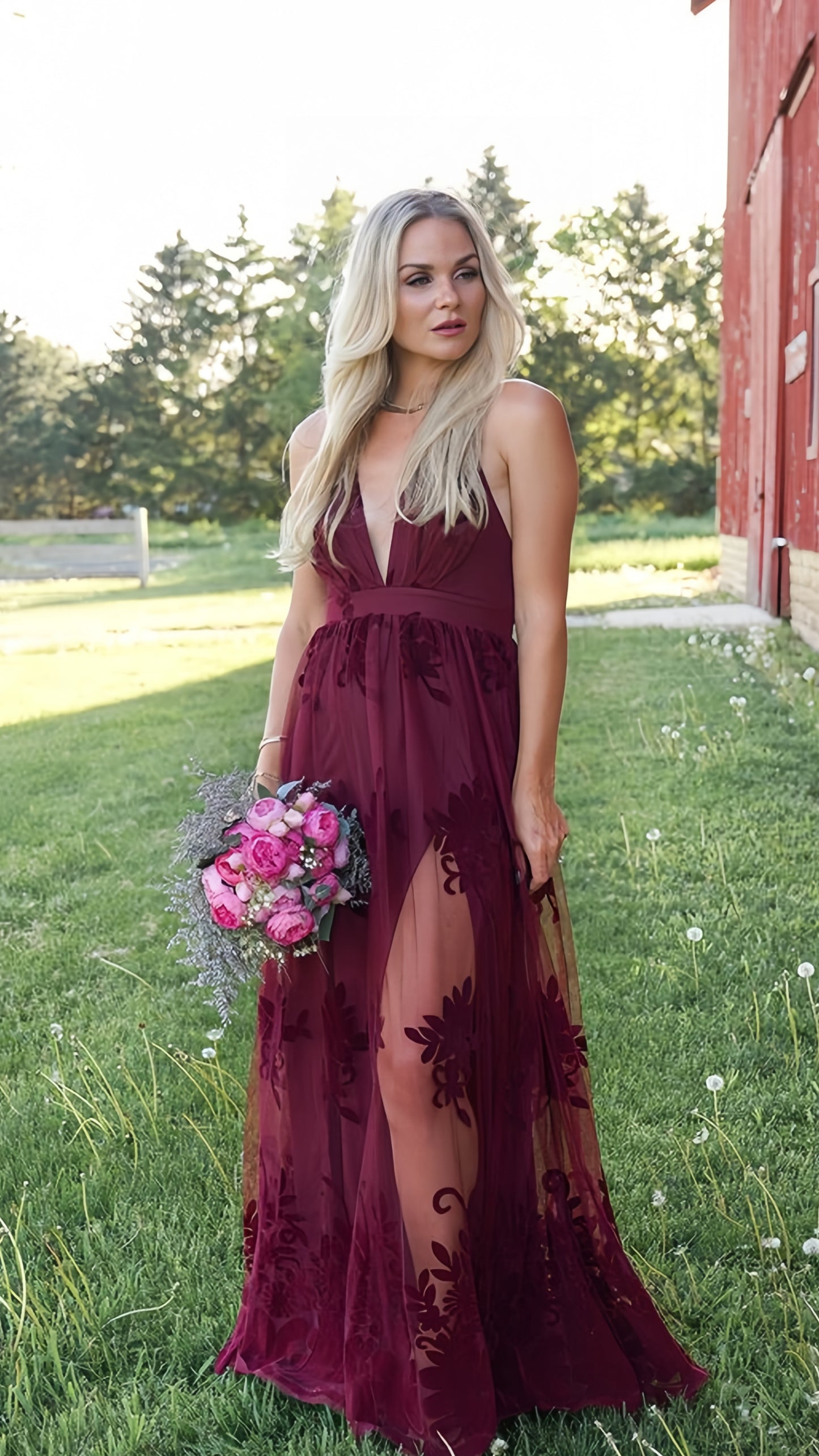 Sexy Deep V-Neck Lace Evening Prom Dress,LTP3409