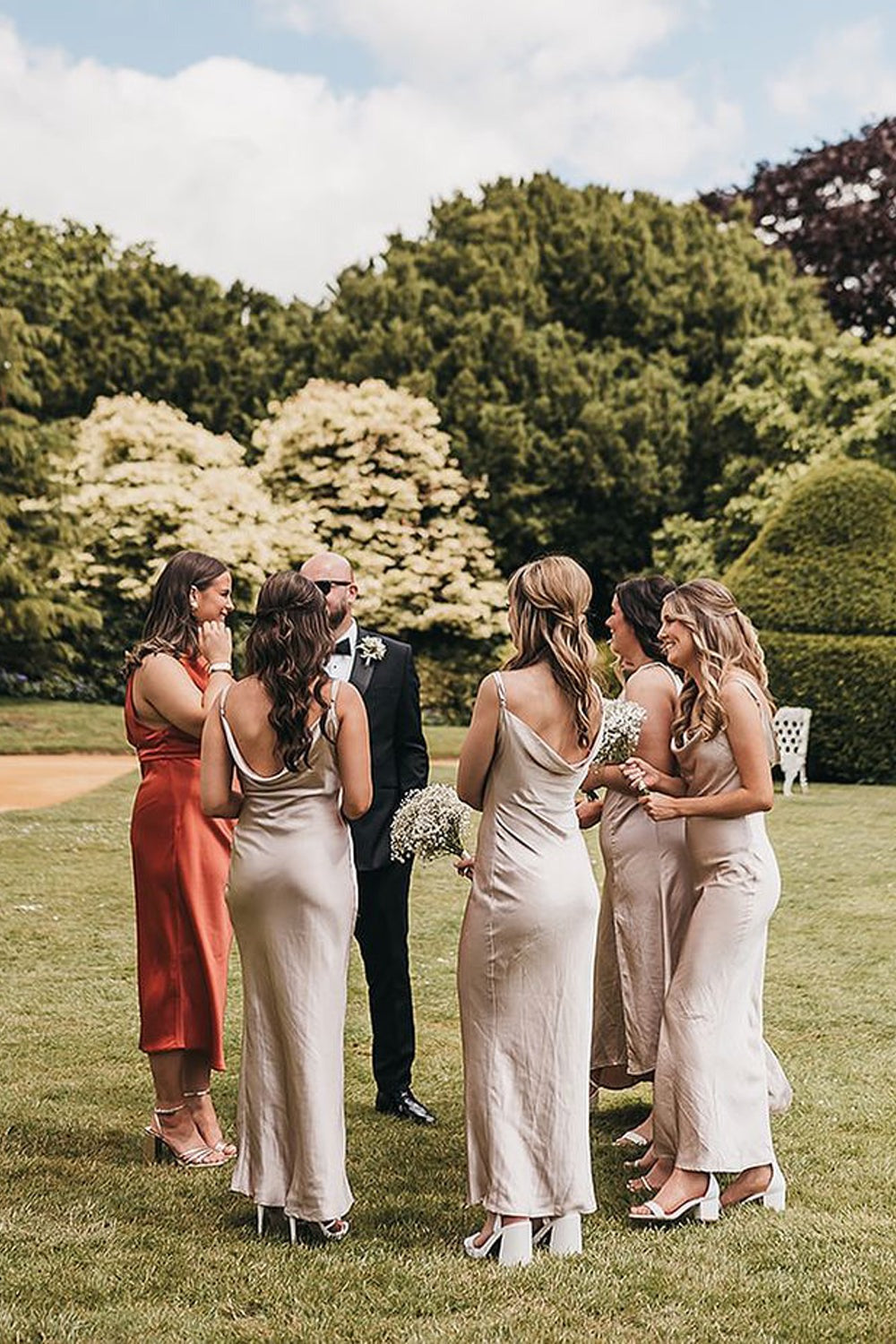 Simple Bridesmaid Dresses,Cheap Bridesmaid Dresses,Cowl Neck Party Dress,LTP4113