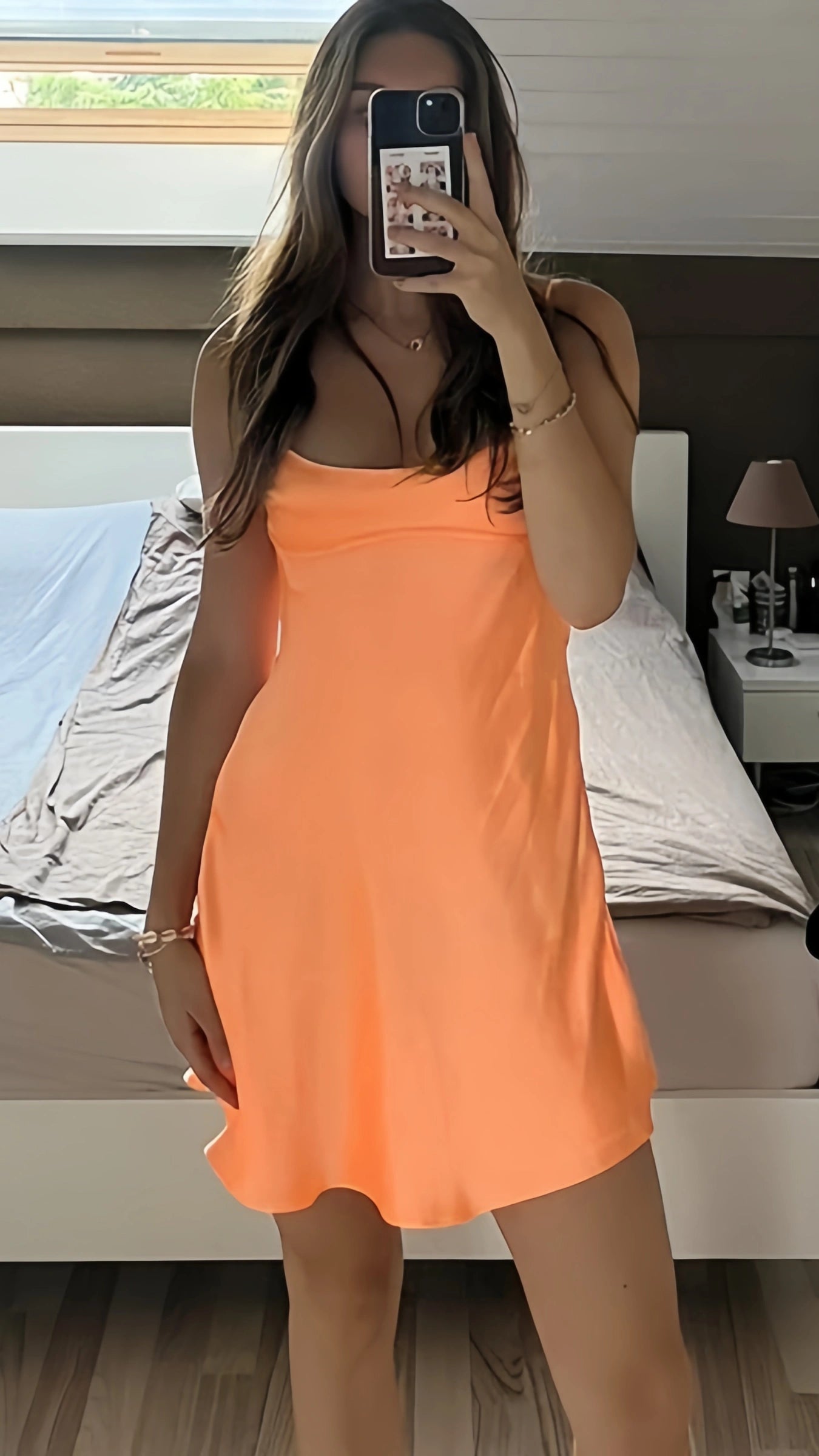 Simple Homecoming Dresses Orange Satin Mini School Semi Hoco Dress Short Formal Graduation Dress,LTP3844