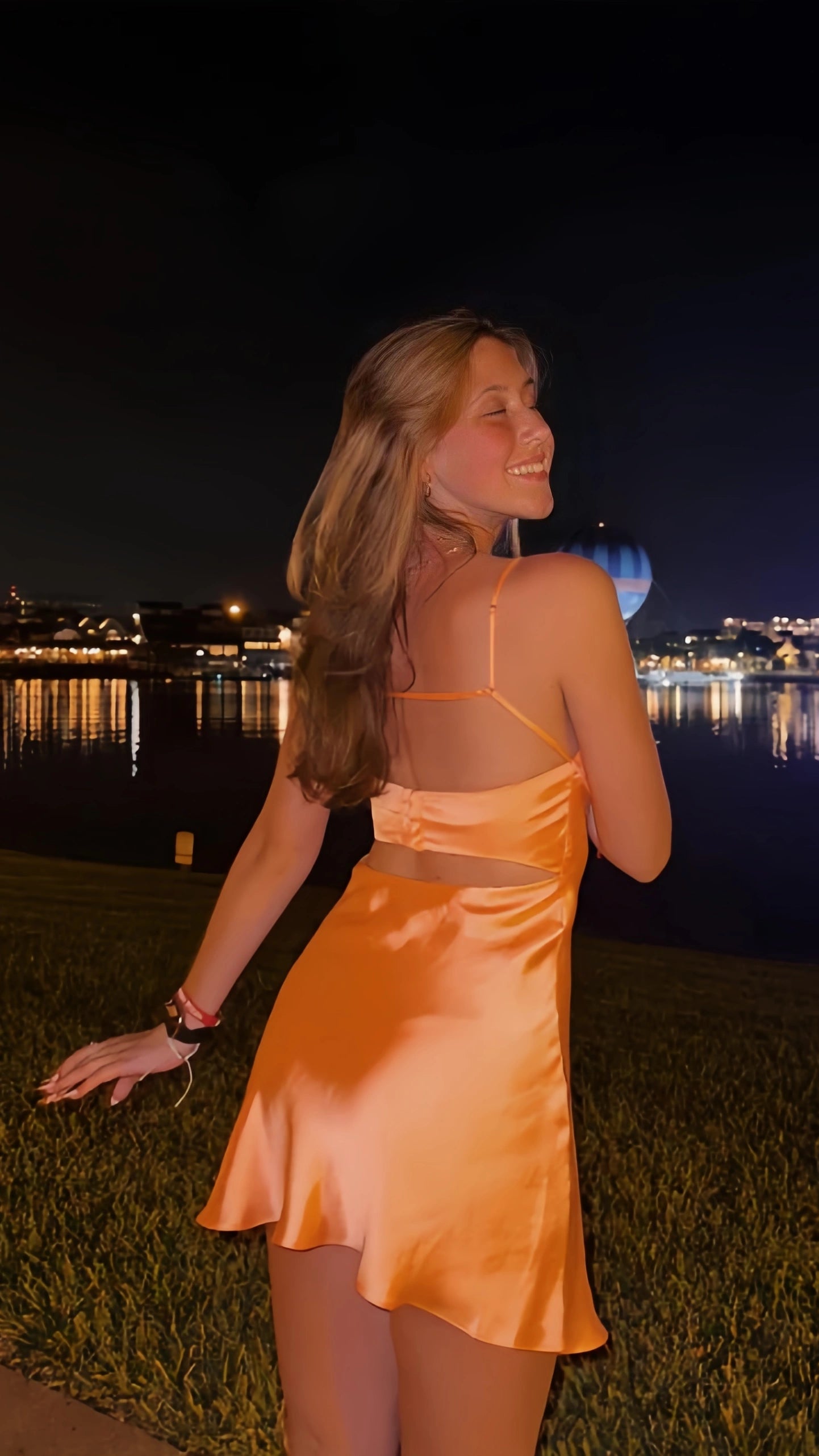 Simple Homecoming Dresses Orange Satin Mini School Semi Hoco Dress Short Formal Graduation Dress,LTP3844