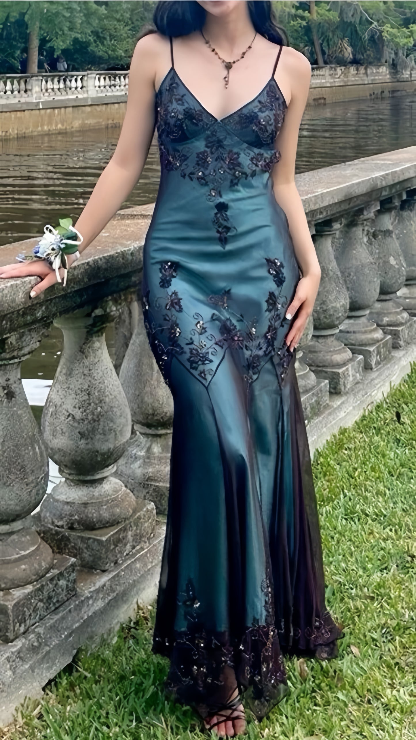 Spaghetti Straps Bodycon Long Prom Dresses Lace Evening Party Dress,LTP4073