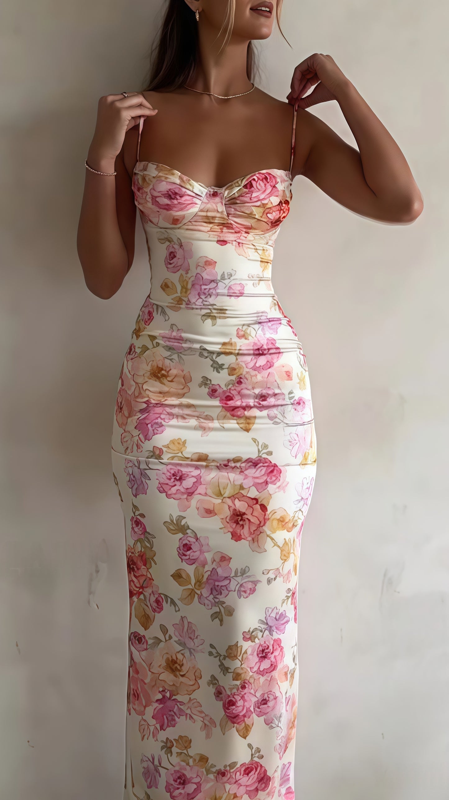 Spaghetti Straps Floral Sheath Party Dress, Floor Length Prom Dress,LTP3563