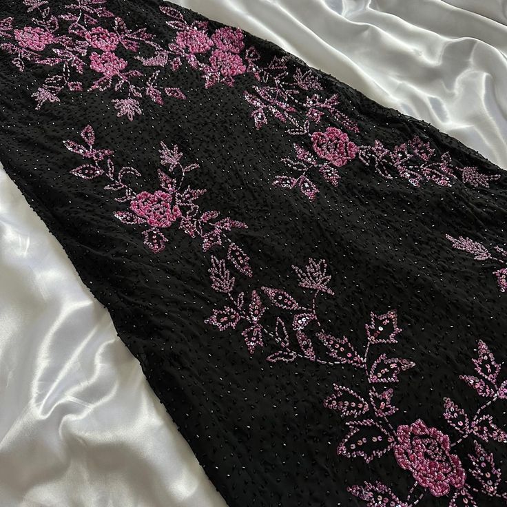 Spaghetti Straps Floral Black Prom Dresses Sequined Evening Party Dress,LTP4102