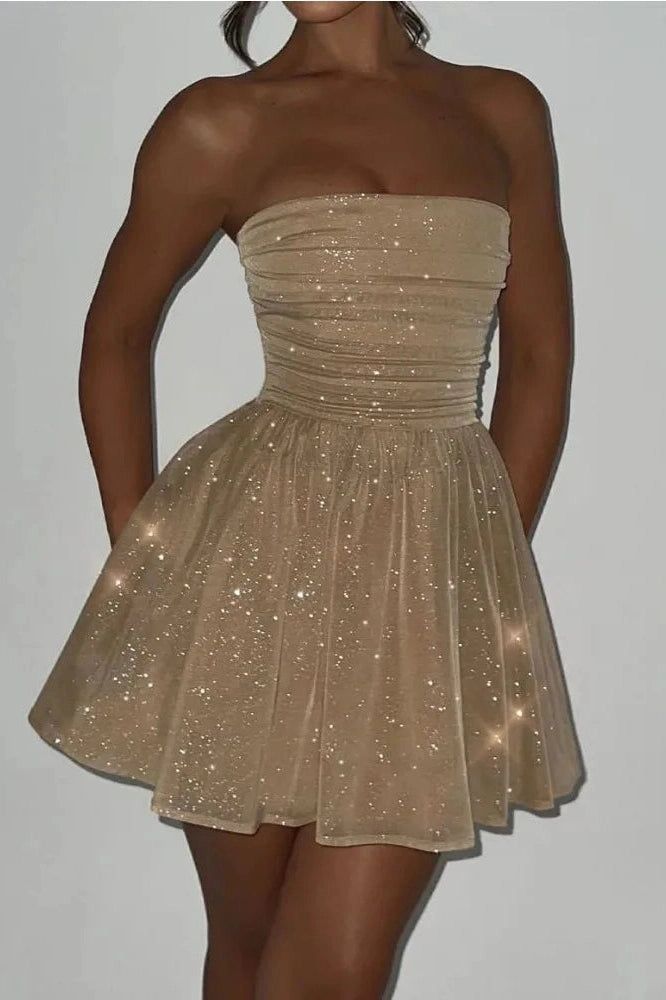 Sparkle A-Line Homecoming Dresses Sleeveless Mini Party Gown, LTP3113