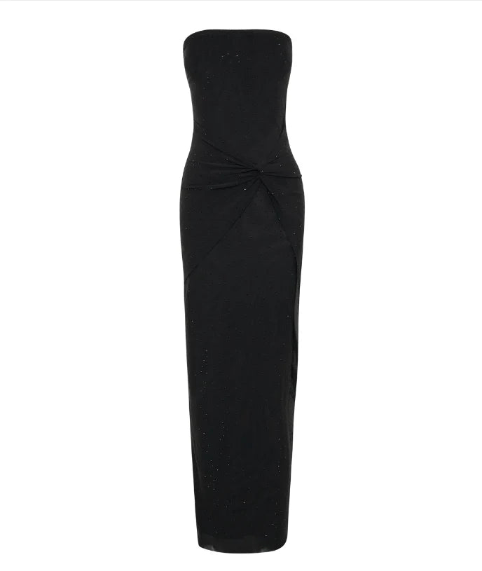 Strapless Black Tight Prom Dress Ankle Length Party Dresses,LTP4178
