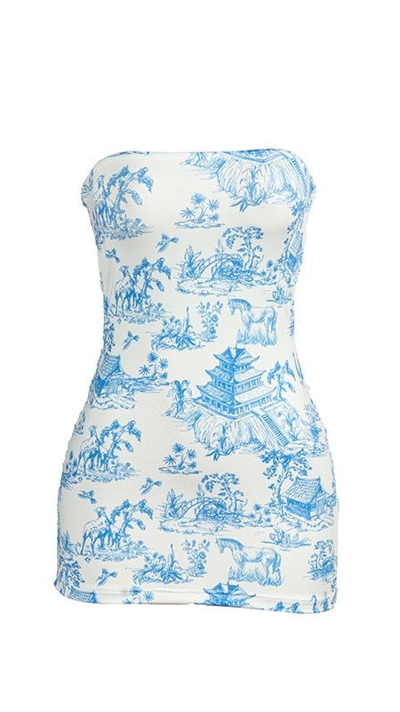 Strapless Floral Bodycon Homecoming Dresses Short Dress ,LTP3895