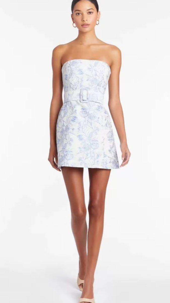 Strapless Floral Short Homecoming Dresses With Zipper Back, LTP3938