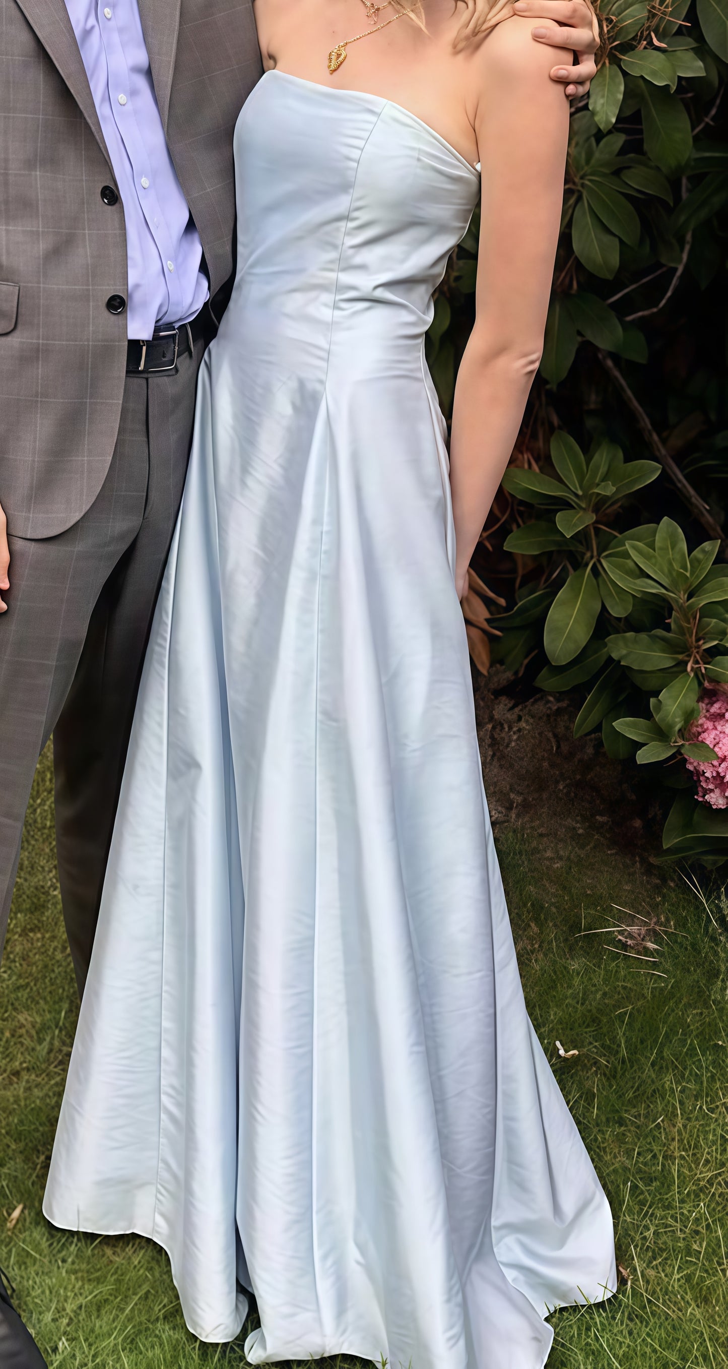 Strapless Light Blue A-line Prom Dresses, Sleeveless Evening Party Dress,LTP3659