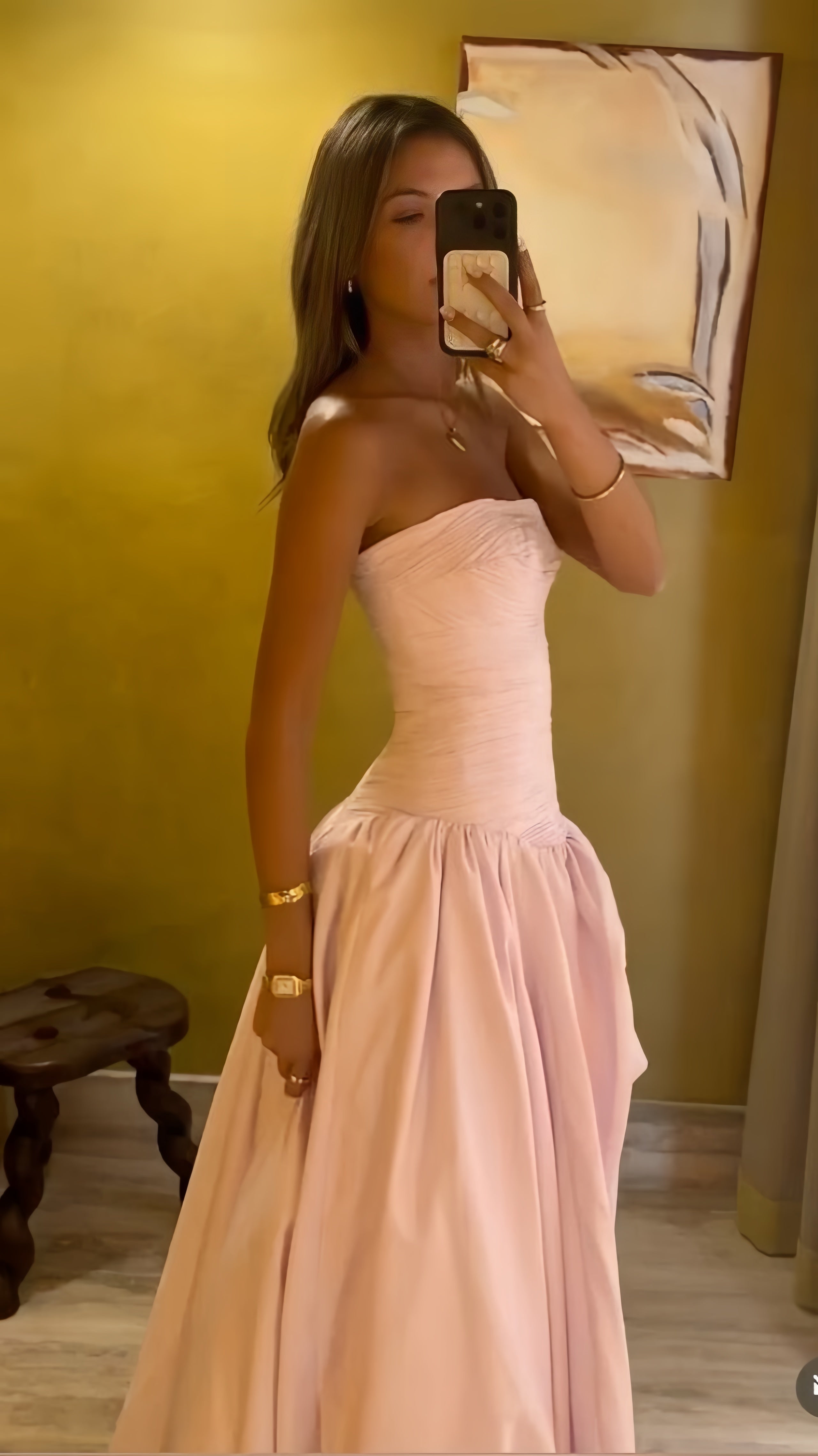 Pink Prom Dress with Slit
