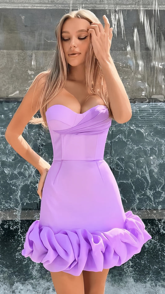 Sweet Lavender Bodycon Homecoming Dresses Short Party Dress,LTP4021