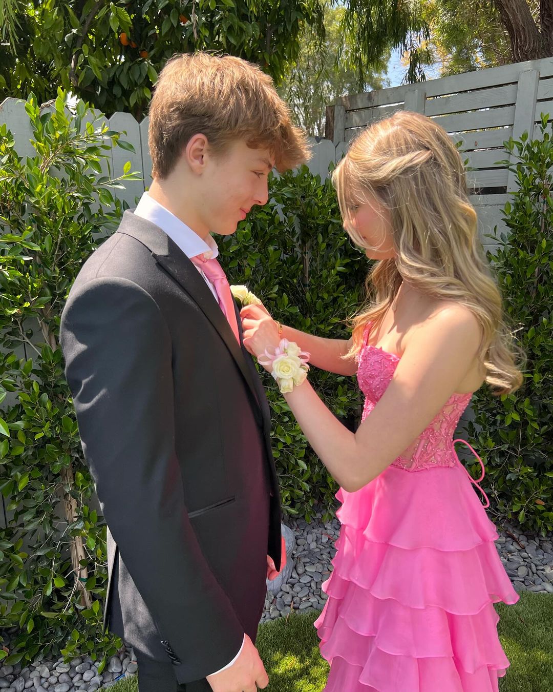 Sweet Pink Beaded Applique Lace Evening Prom Dress, LTP3309