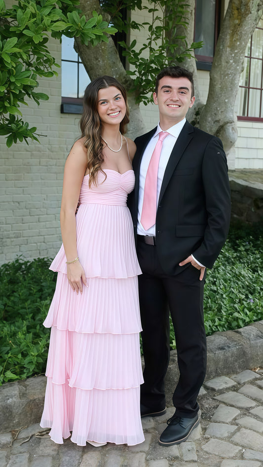 Sweetheart Chiffon Pleated Ball Gown, Ruffle Evening Prom Dress,LTP3441