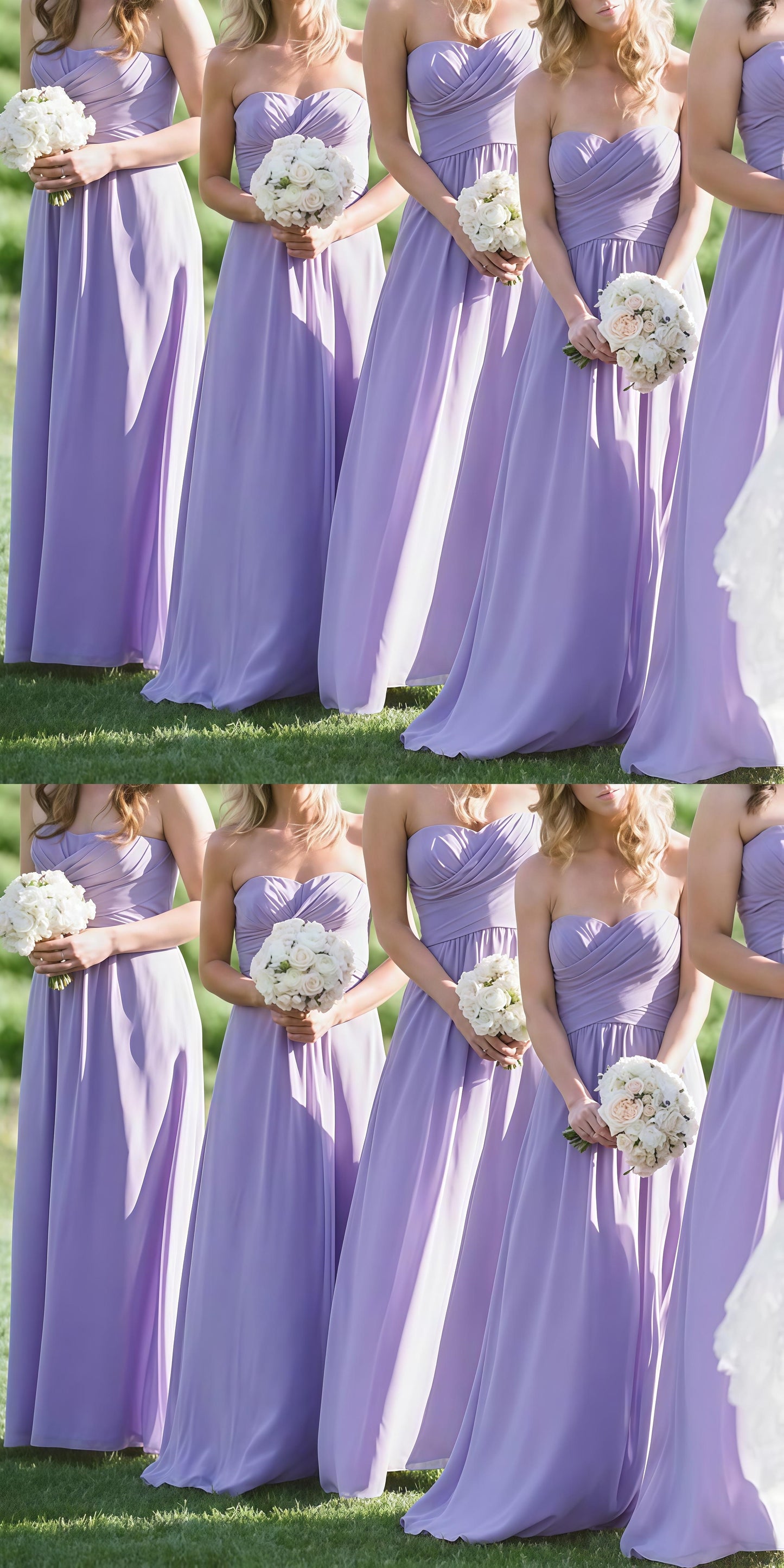 Sweetheart Lilac Chiffon Prom Dress, Sleeveless Bridesmaid Dress,LTP3678