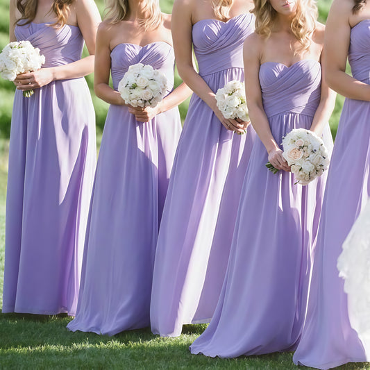 Sweetheart Lilac Chiffon Prom Dress, Sleeveless Bridesmaid Dress,LTP3678