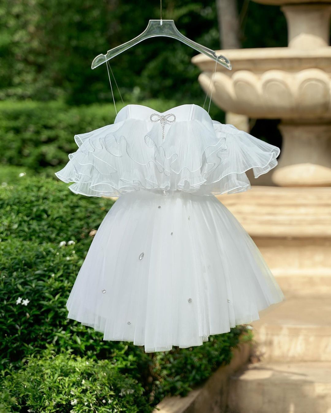 Sweetheart White Organza Beaded Homecoming Dress Princess Celebrity Dress, LTP3328