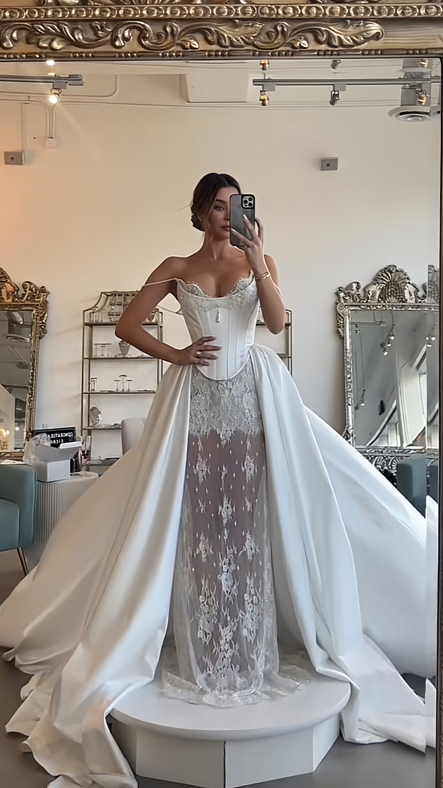 Vintage Lace Satin Wedding Dresses, LTP3412