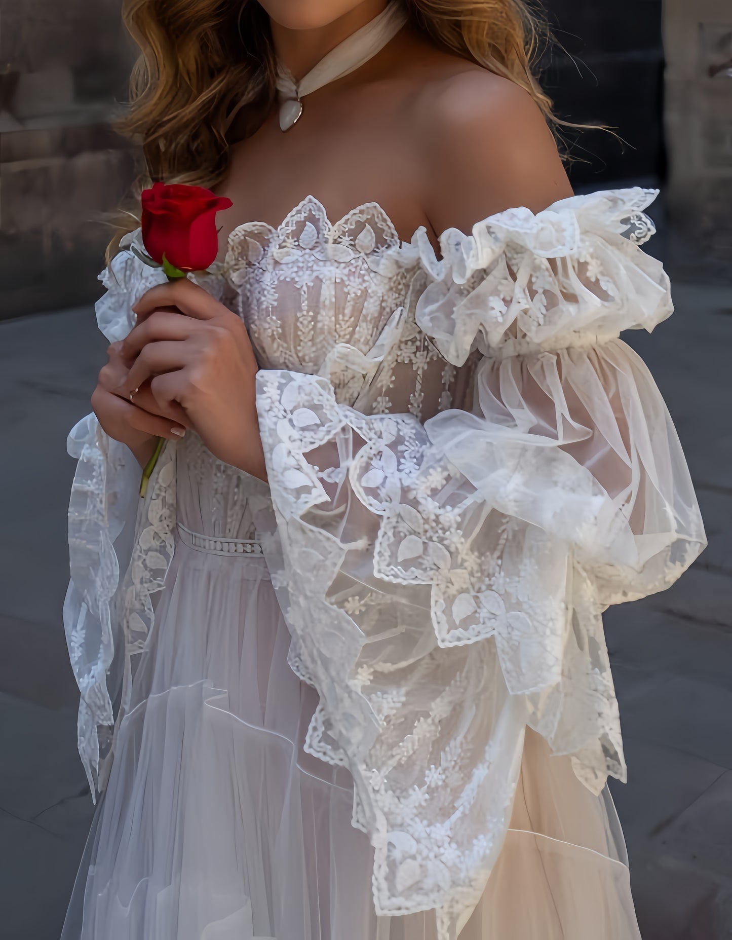 Vintage Wedding Dress A-Line Lace Tulle Wedding Bridal Gown,LTP3406