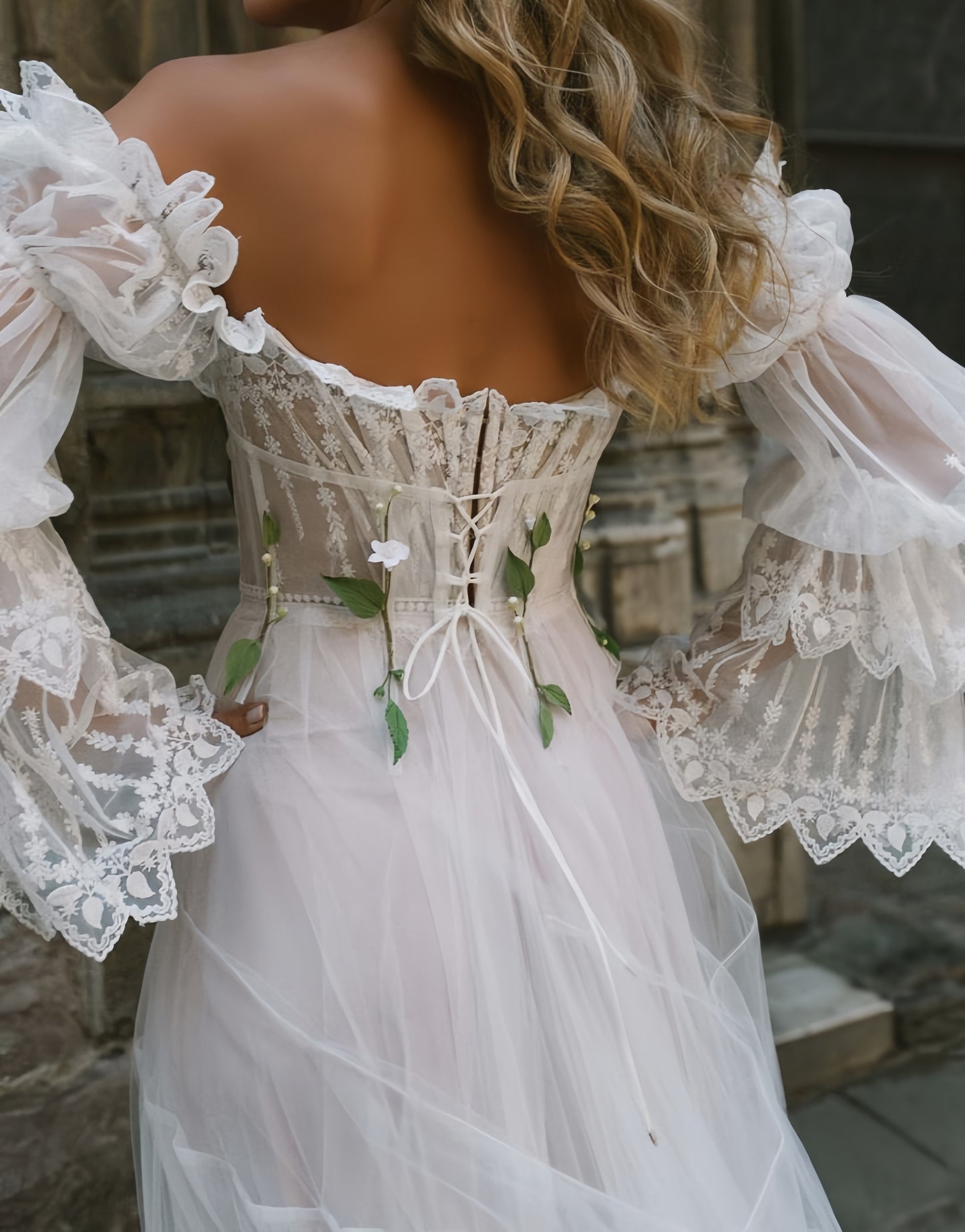 Vintage Wedding Dress A-Line Lace Tulle Wedding Bridal Gown,LTP3406