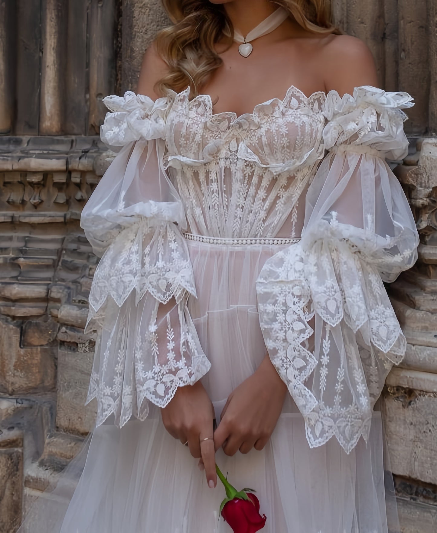 Vintage Wedding Dress A-Line Lace Tulle Wedding Bridal Gown,LTP3406