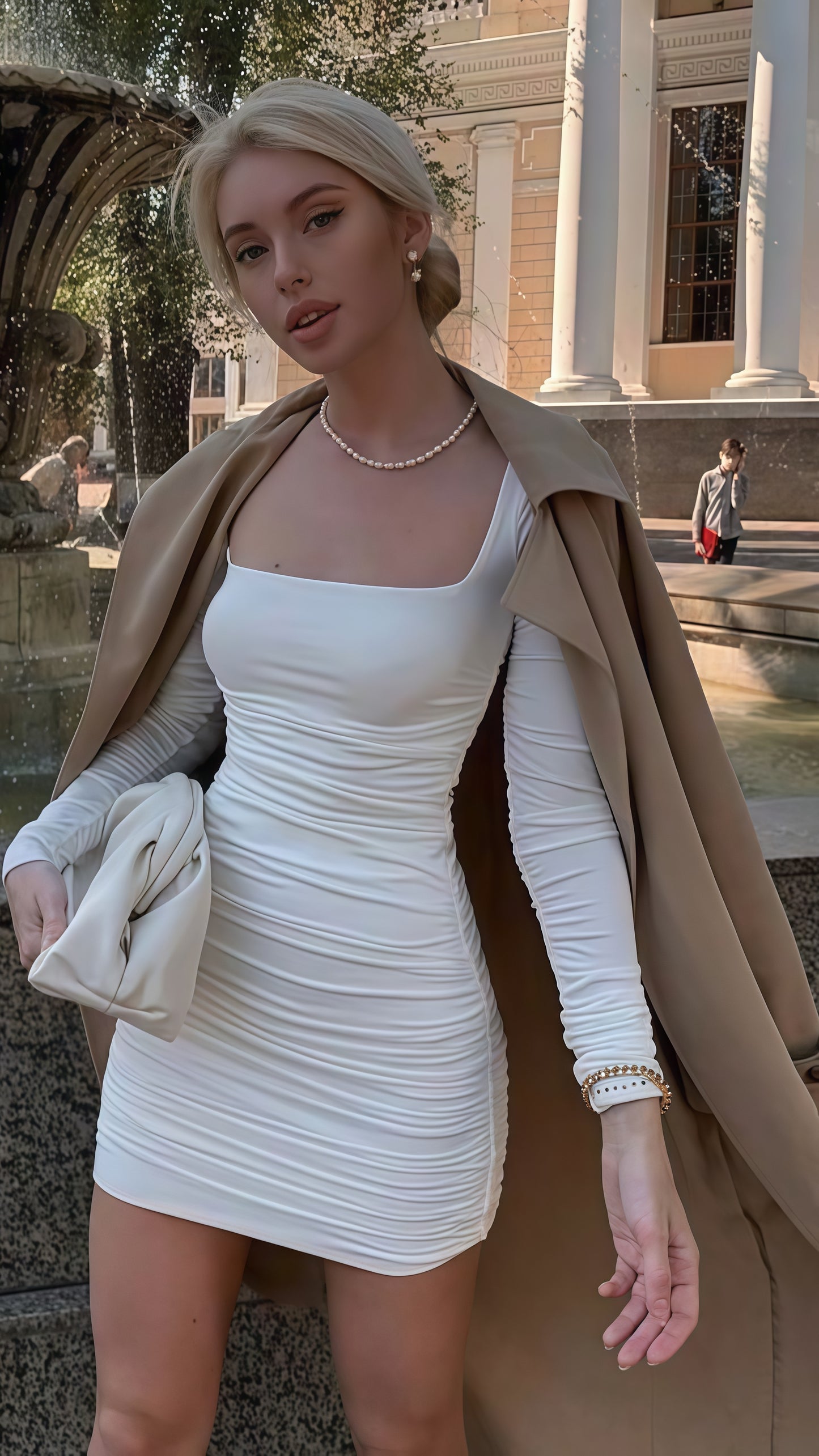 White Bodycon Mini Party Evening Dress, Cocktail Dress Short Hoco Dress,LTP3560