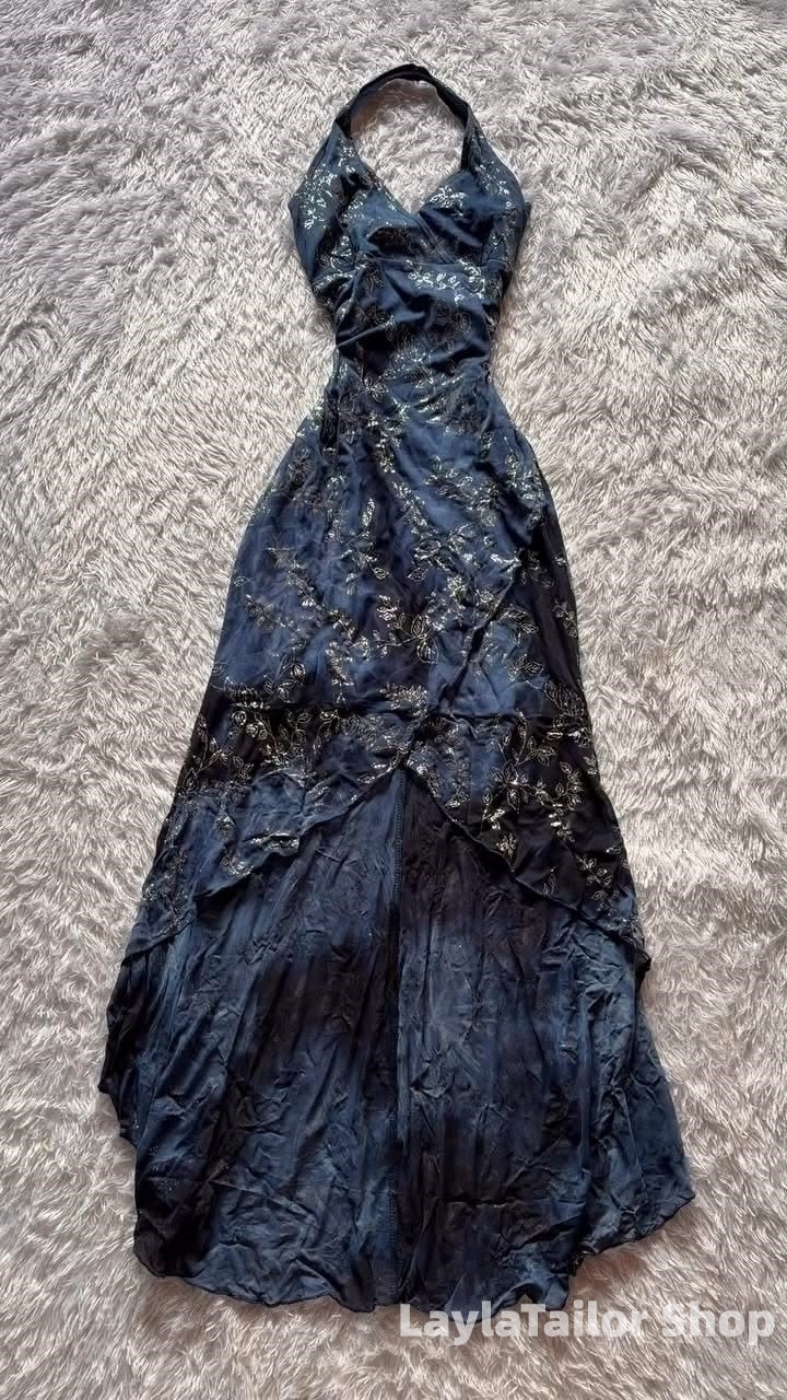 Y2k Dresses Fashion Halter Lace Prom Dress Retro Formal Party Outfits