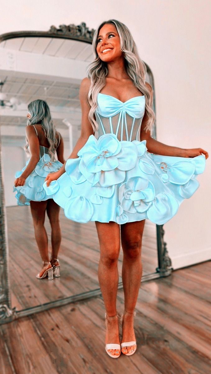 Yellow Homecoming Dress Floral Homecoming Cocktail Dresses