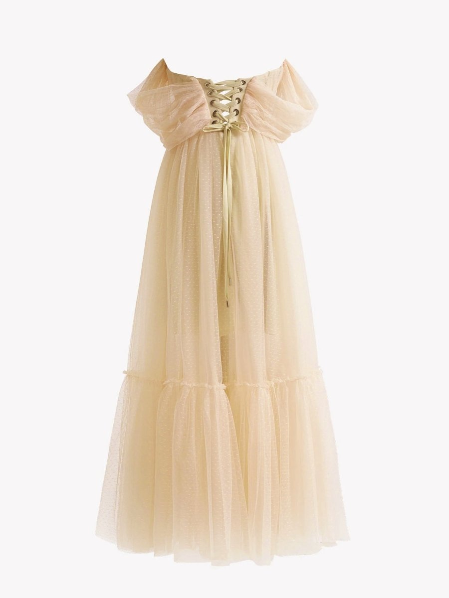 A-Line Tulle Sweetheart Tea-Length Homecoming Dress