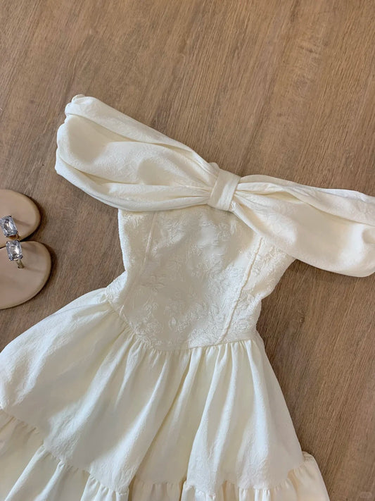 Beautiful One Shoulder Bow Princess A-Line Homecoming Dress