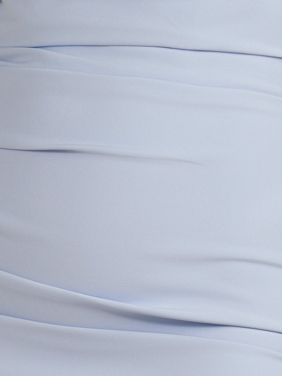 Sky Blue - Strapless Spandex Bodycon Homecoming & Cocktail Dress With Slit