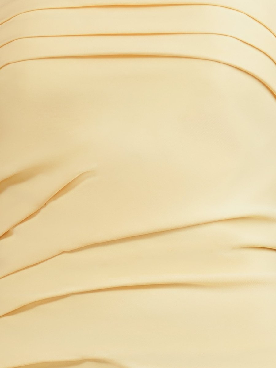 Yellow - Strapless Spandex Bodycon Homecoming & Cocktail Dress With Slit
