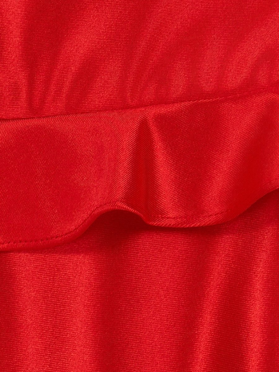Red - Sweetheart Satin Ruffles Short Homecoming & Cocktail Dresses