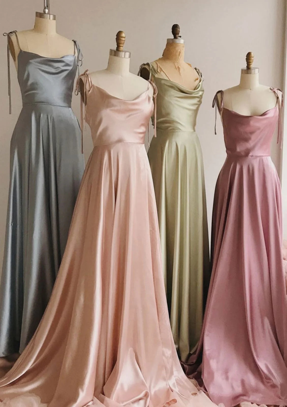 High Quality Satin Long Bridesmaid Dresses