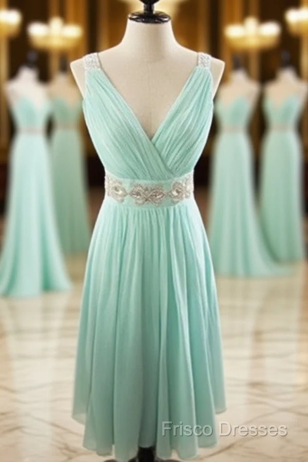 Short Seafoam Blue Formal Prom Dress/Homecoming Dress/Bridesmaid Dress/Wedding Party Dress/Mini Dress