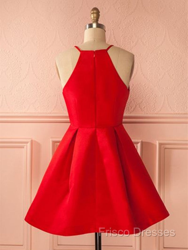 Simple Red Short Formal Prom Dress, Short Red Homecoming Dress, Red Short Mini Formal Dress