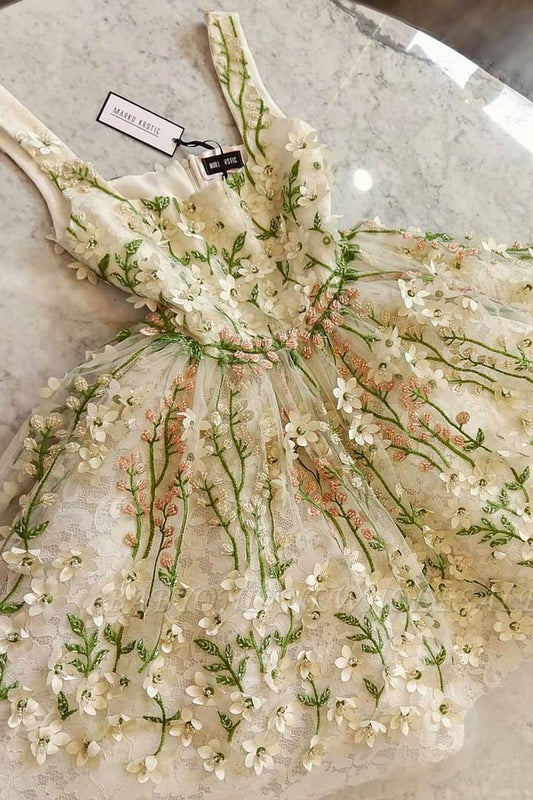 LTP1344,Gorgeous Flowers Appliques Short Homecoming Dresses Floral Cocktail Dresses