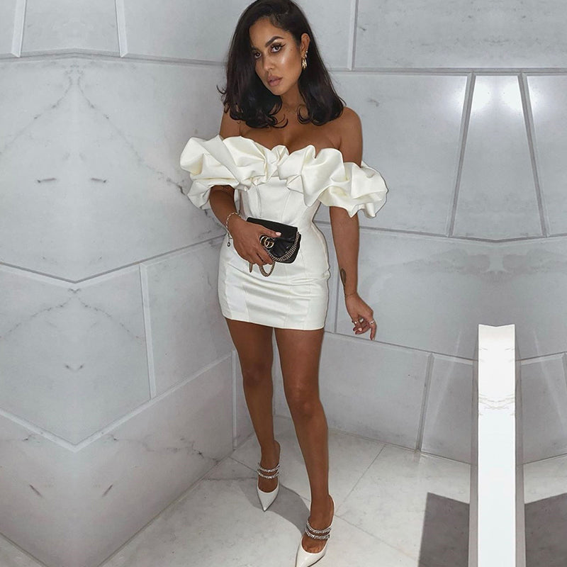 LTP1415,Off the shoulder ivory satin homecoming dresses tight 2022 par Laylatailor Shop LTP1415,Off the shoulder ivory satin homecoming dresses tight 2022 par Laylatailor Shop
