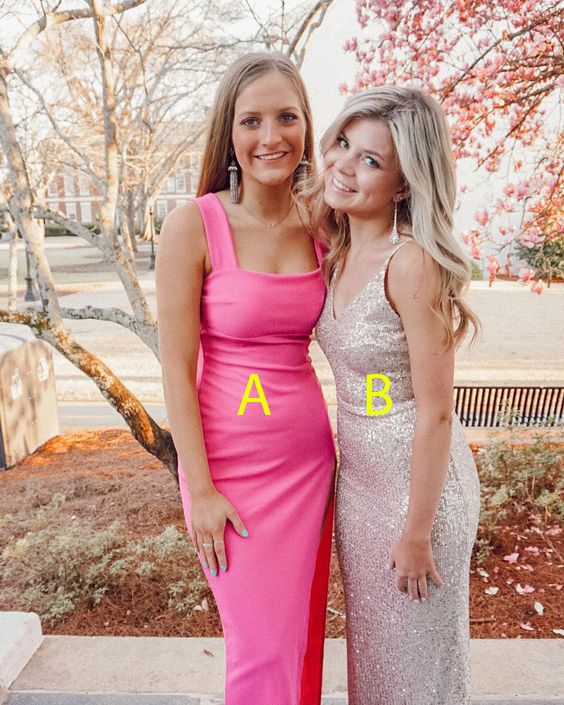 LTP0678,Mermaid V Neck Sequins Long Prom Evening Dresses