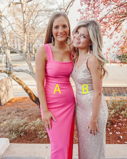 LTP0678,Mermaid V Neck Sequins Long Prom Evening Dresses