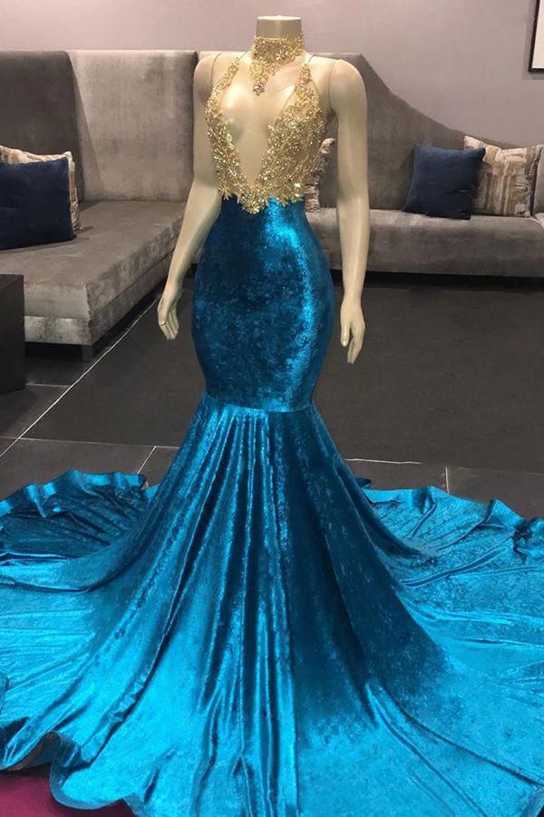 LTP0133,Deep V-neck Long Mermaid Velvet Prom Dresses,Lace Beaded Prom Dresses,Long Prom Dresses
