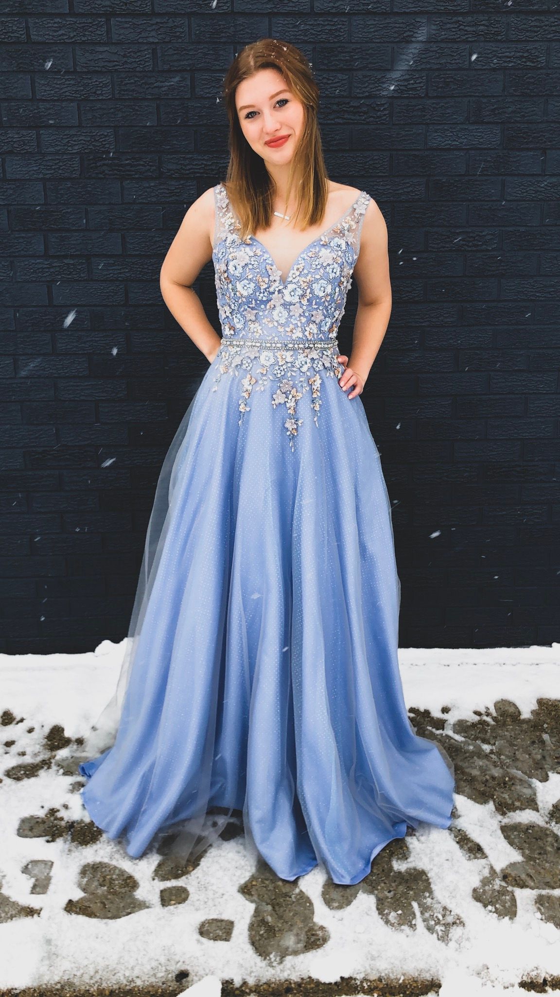 LTP0698,Cute v-neck long prom dress applique tulle prom evening dresses