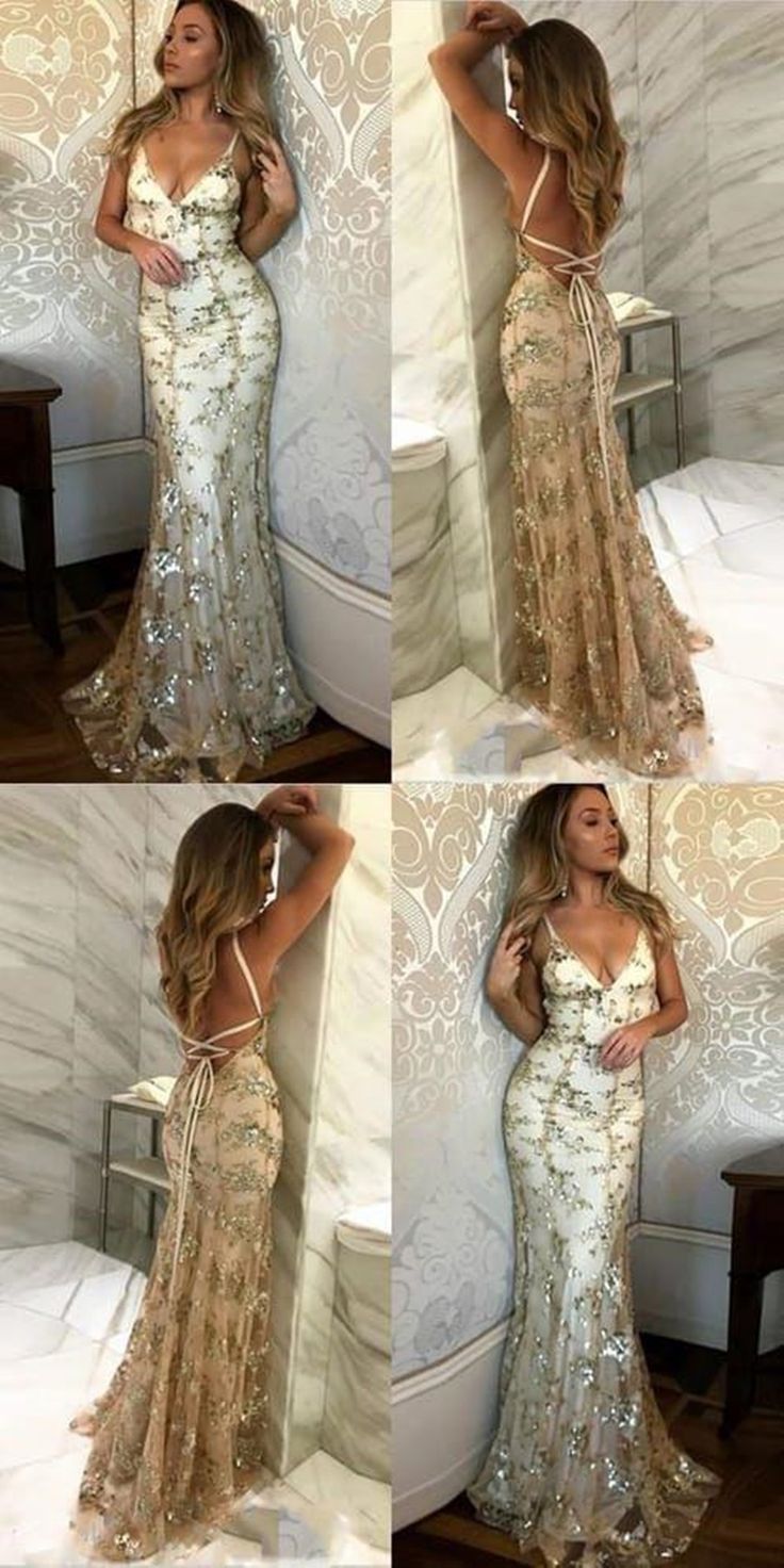 LTP0058,V Neck Navy Blue Rose Golden Mermaid Lace Prom Dresses,Backless Mermaid Lace Formal Evening Dresses