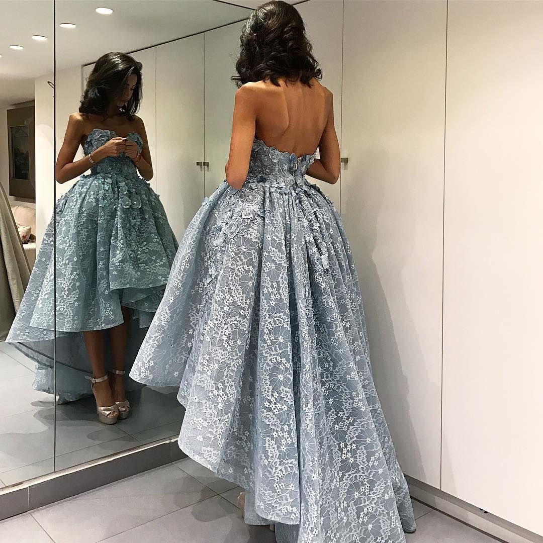 LTP0118,Grey Blue Lace Homecoming Dress High Low Prom Dress Laylatailor Shop LTP0118,Grey Blue Lace Homecoming Dress High Low Prom Dress Laylatailor Shop