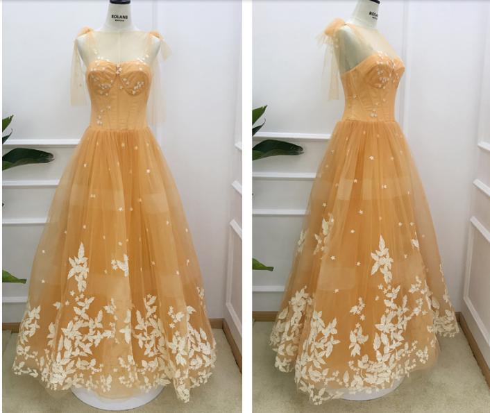 LTP0421,Chic A-line Bateau Applique Floor Length Sleeveless Long Tulle Prom Dresses Evening Dress