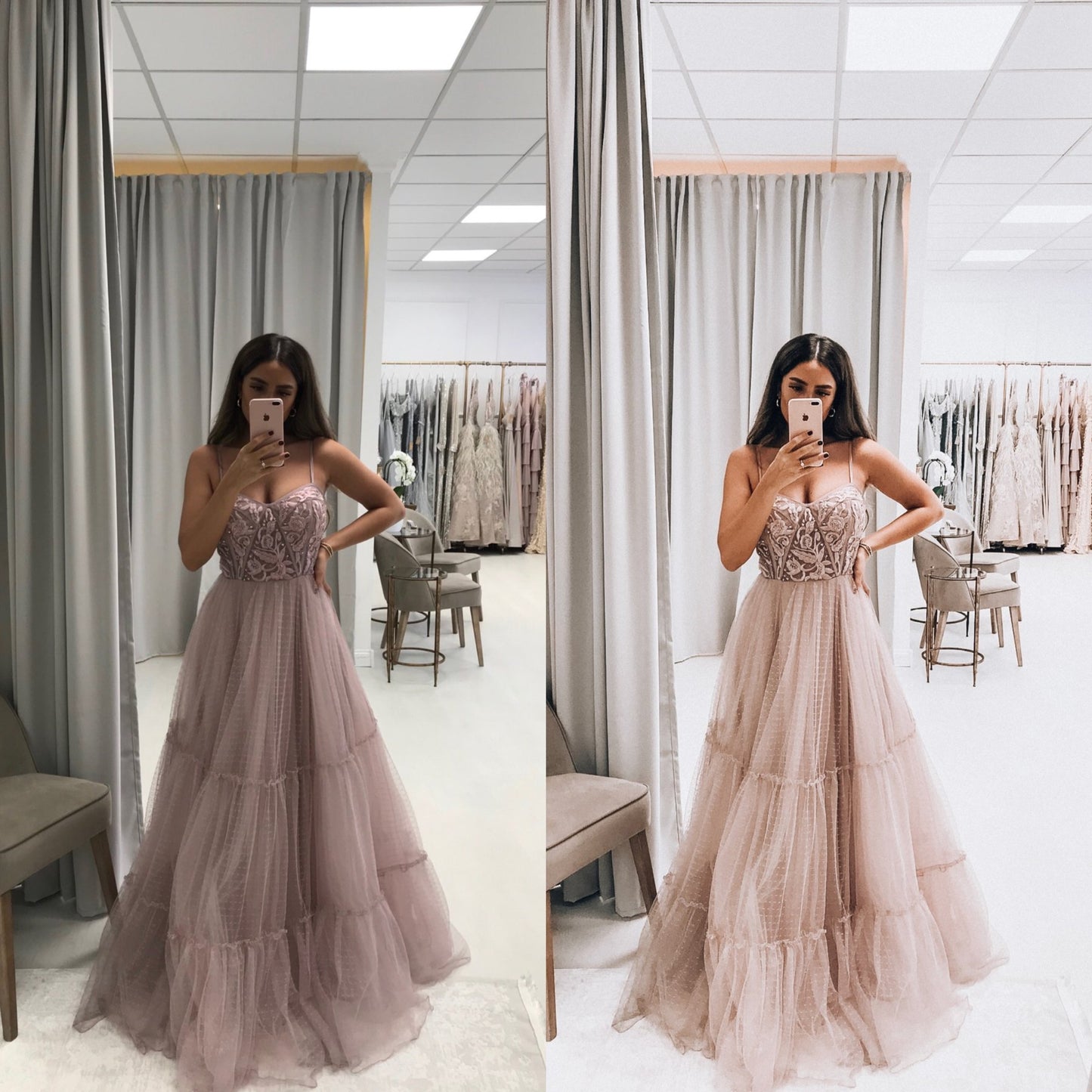 LTP0031,Stylish tulle sweetheart neck long prom dress