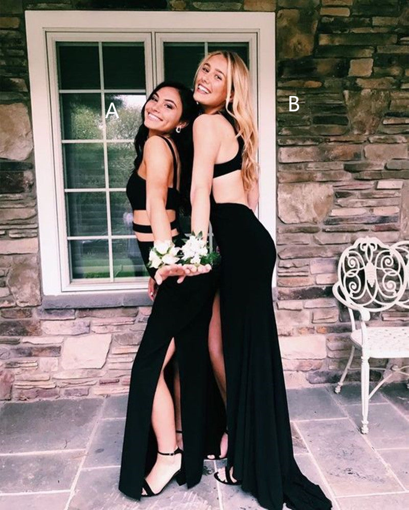 LTP0841,Sexy black prom dress mermaid evening dress satin prom dresses